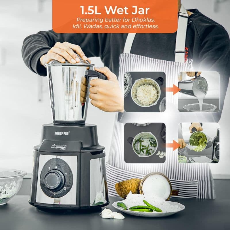 Geepas Gsb5457 1000 Watts 5-In-1 Mixer Grinder 7 - Shopping Jin Geepas 5-IN-1 Mixer Grinder-GSB54571000 Watts