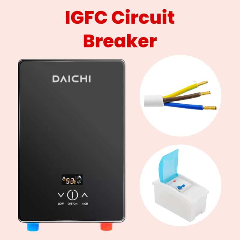 Daichi Digital Temperature Control Instant Electric Water Heater Geyser Shower Rp-55 8 - Shopping Jin Daichi Digital Temperature Control Instant Electric Water Heater Geyser Shower RP-55 - Image 8