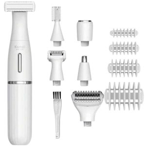 Kemei KM-3523 6-in-1 Women Facial Pubic & Body Hair Shaver Trimmer & Grooming Kit (15)