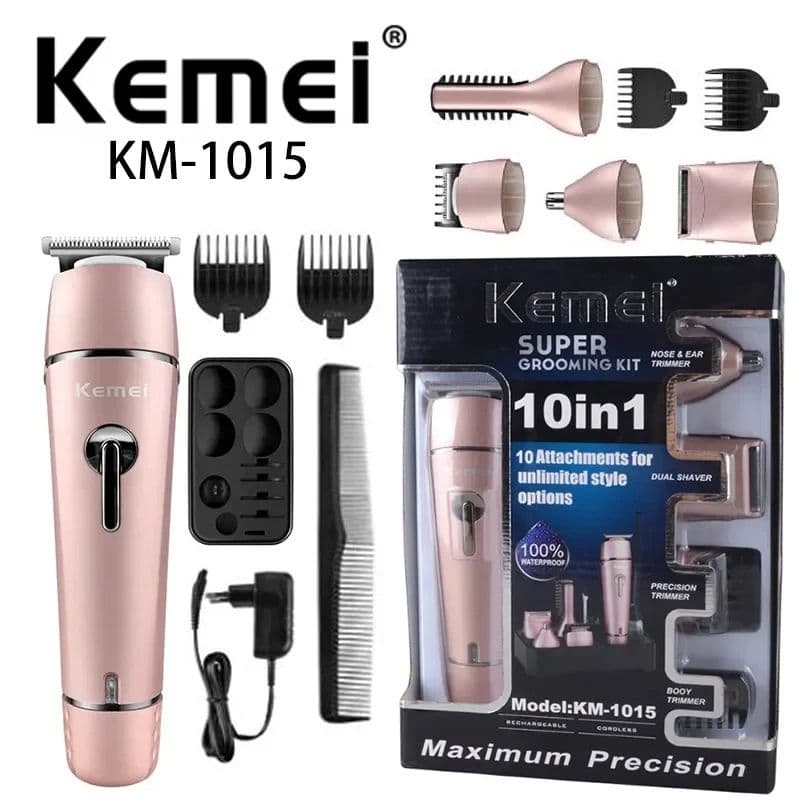 Kemei Km-1015 10-In-1 Multigroom Grooming Kit 3 - Shopping Jin Kemei KM-1015 10-in-1 Multigroom Grooming Kit - Image 3